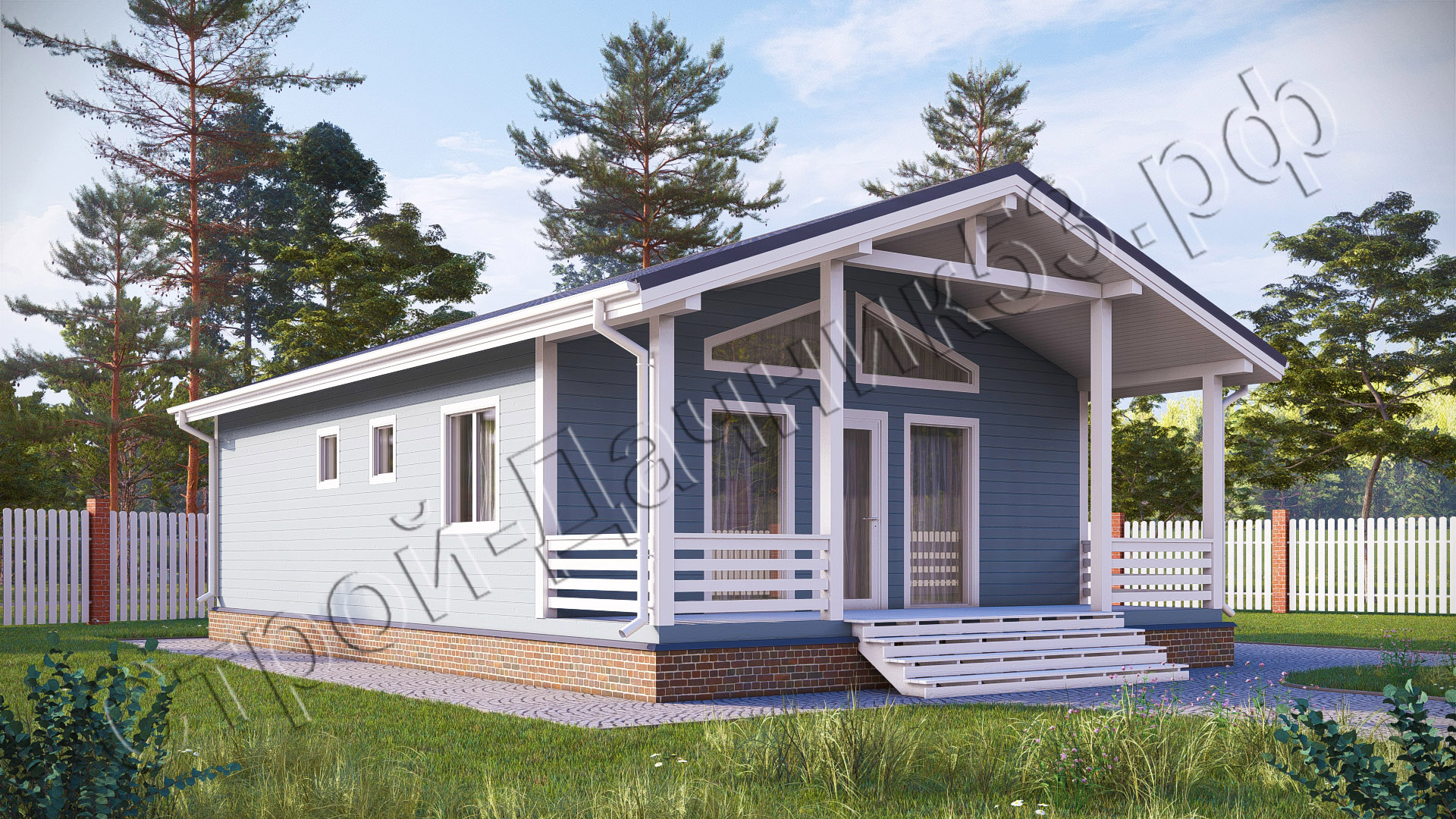 Проект каркасно-щитового дома Д–42